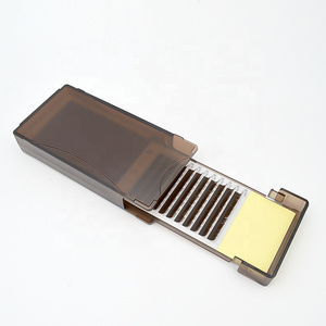 Eyelash Extension Packaging Box Sliding Eyelash Box Case Extend Individual Lashes Frosted Brown Lash Box Factory Supply