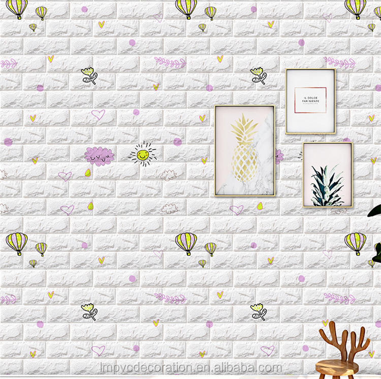 Easy decoration simulated brick covering fancy wall panels Kid room 3d wallpaper