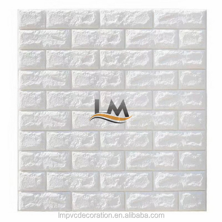 Easy decoration foam stone pattern wall paper 3d brick sticker