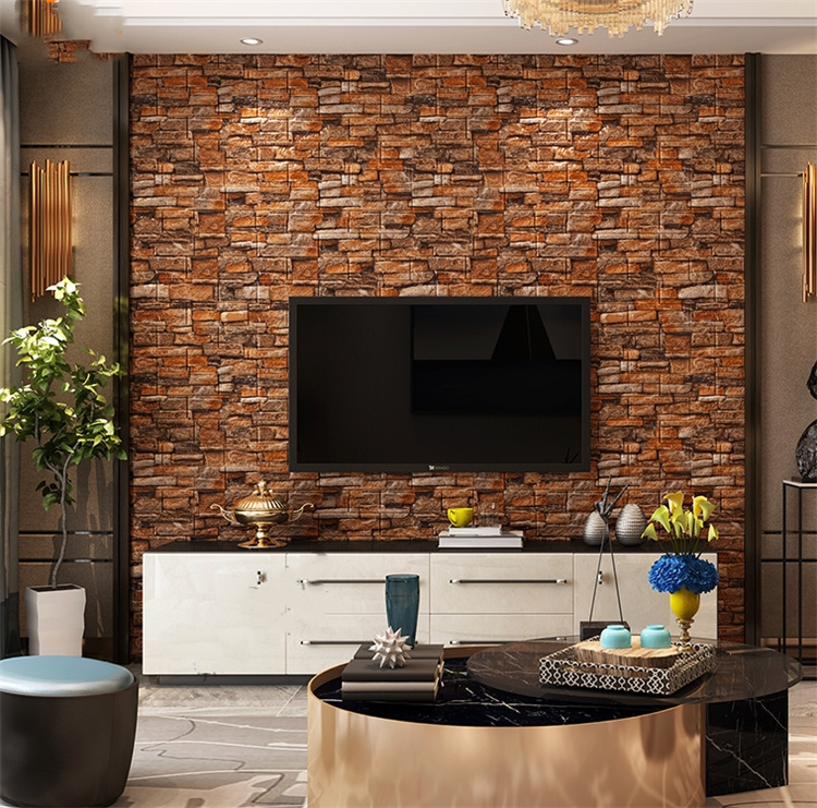 Best selling brick and wood wall industrial style 3d wallpaper