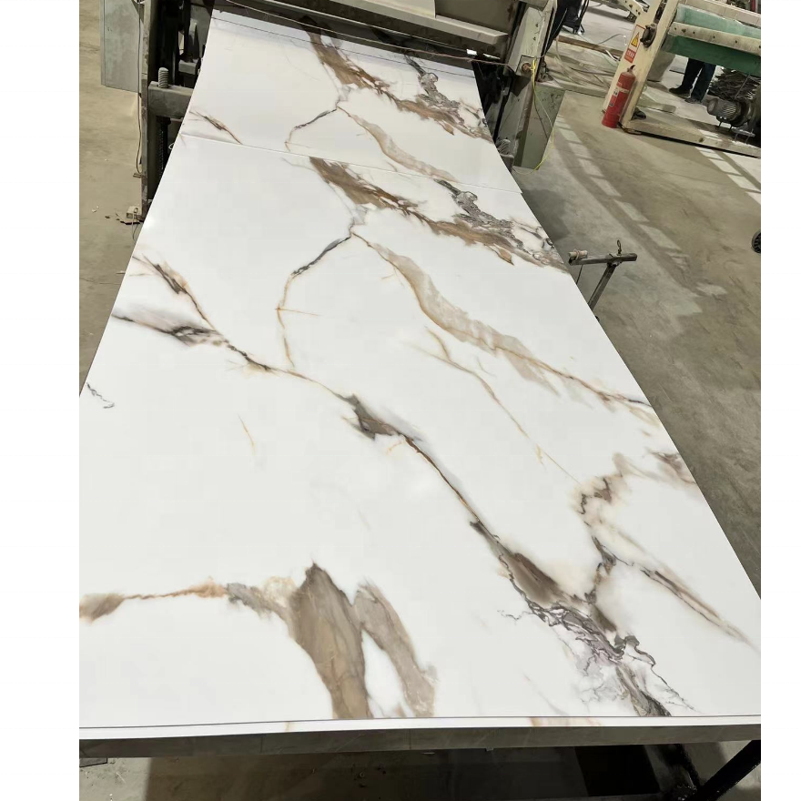 High glossy UV coated marble 3m PVC Marble Plastic Marble Sheet PVC UV panel for wall decoration and ceilings