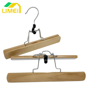 metal clip wood hanger with logo for clothing hair hanger extensions hijab hanger