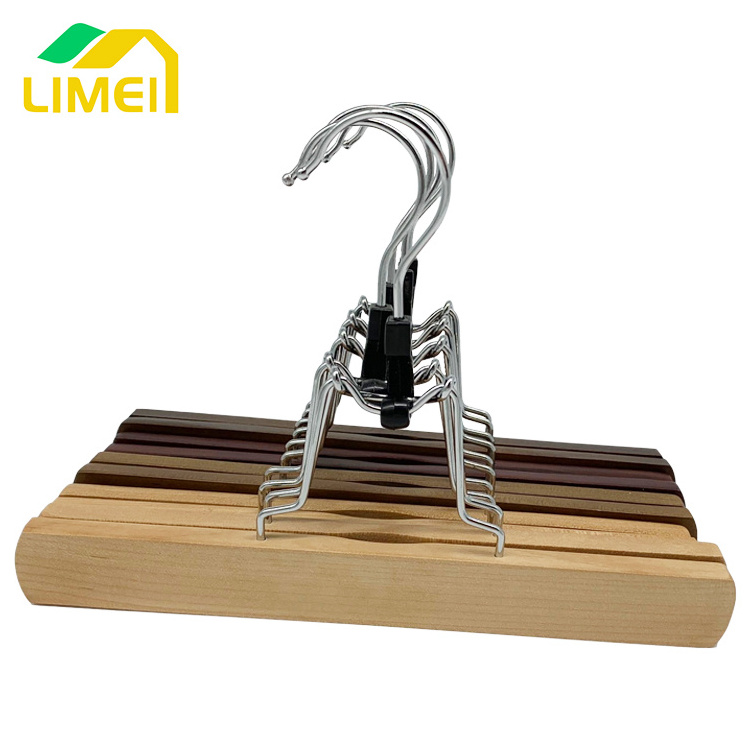 metal clip wood hanger with logo for clothing hair hanger extensions hijab hanger