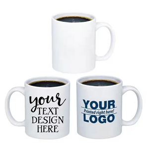 Wholesale custom Logo Mugs factory price 11 Oz Porcelain Plain White blank Sublimation Ceramic Tea Coffee Cup mugs customizable