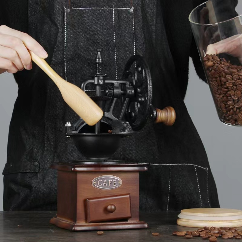 wholesale high quality home and kitchen Retro Style ferris wheel  Hand Crank coffee bean mill Manual Coffee Grinder