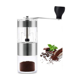 Top grade coffee mill Commercial coffee grinder hand Manual coffee grinder with clear jar