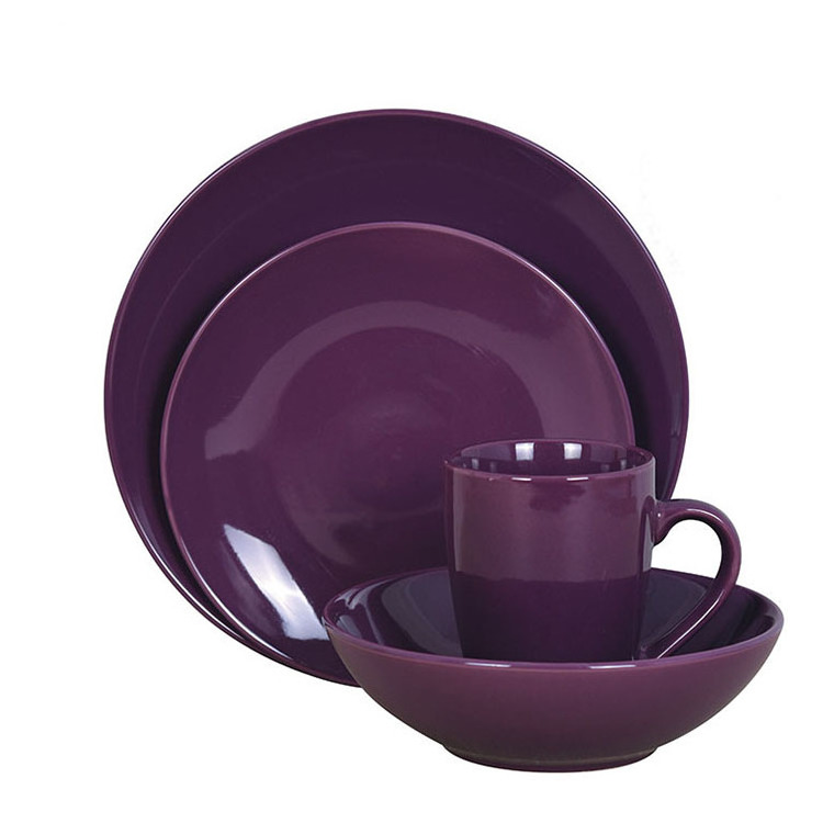 Wholesale best cheap 2020 ceramic pakistan royal purple dinner sets, ceramic sushi plate with 8 inch 10.5 inch plate