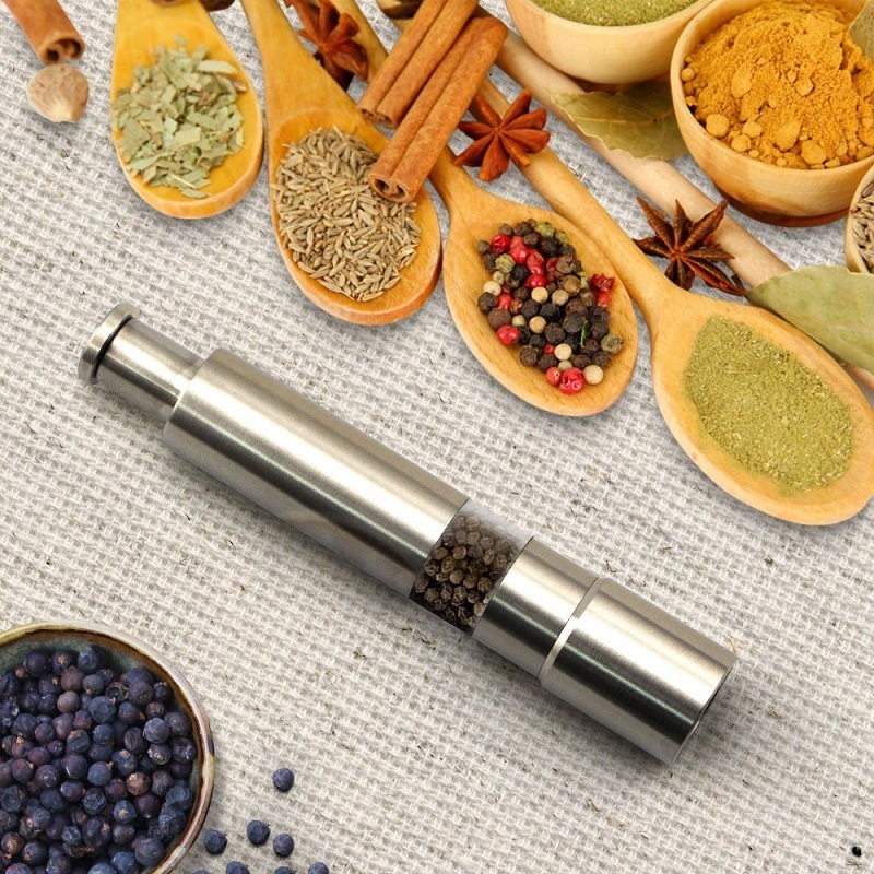 Wholesale Hotel Restaurant Equipment Full Size Stainless Steel Pepper Mill , salt pepper grinder & spice grinder