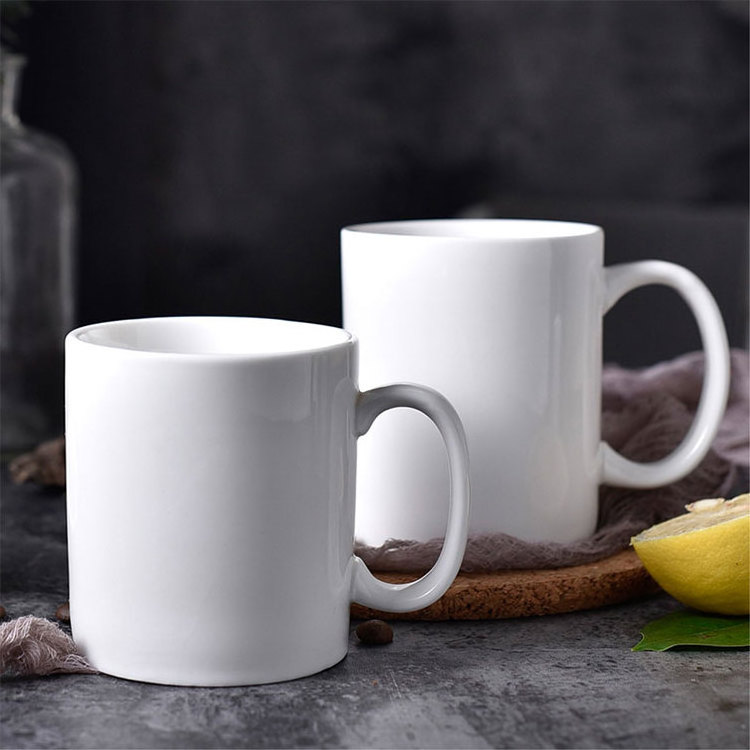 Wholesale custom Logo Mugs factory price 11 Oz Porcelain Plain White blank Sublimation Ceramic Tea Coffee Cup mugs customizable