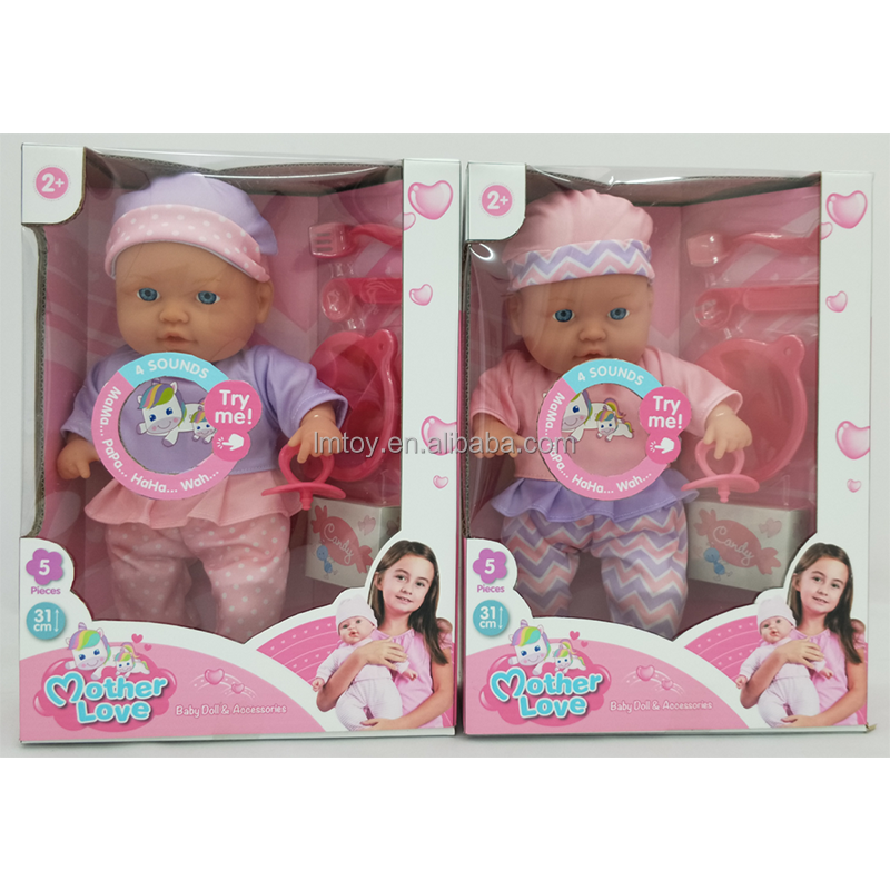 Christmas Kids Gift 30cm bebe reborn de silicone barato Doll With 4 Sounds/Realistic Baby Doll