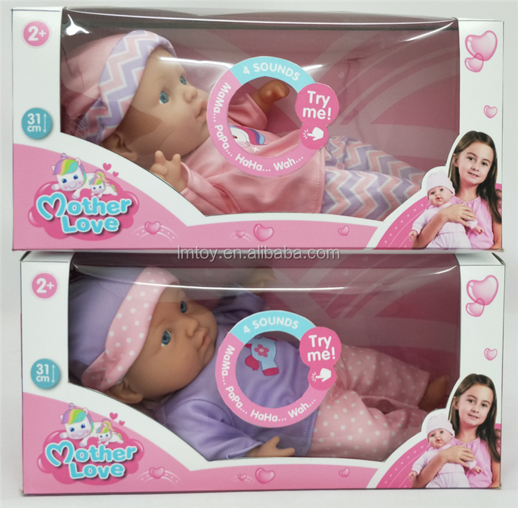 Christmas Kids Gift 30cm bebe reborn de silicone barato Doll With 4 Sounds/Realistic Baby Doll