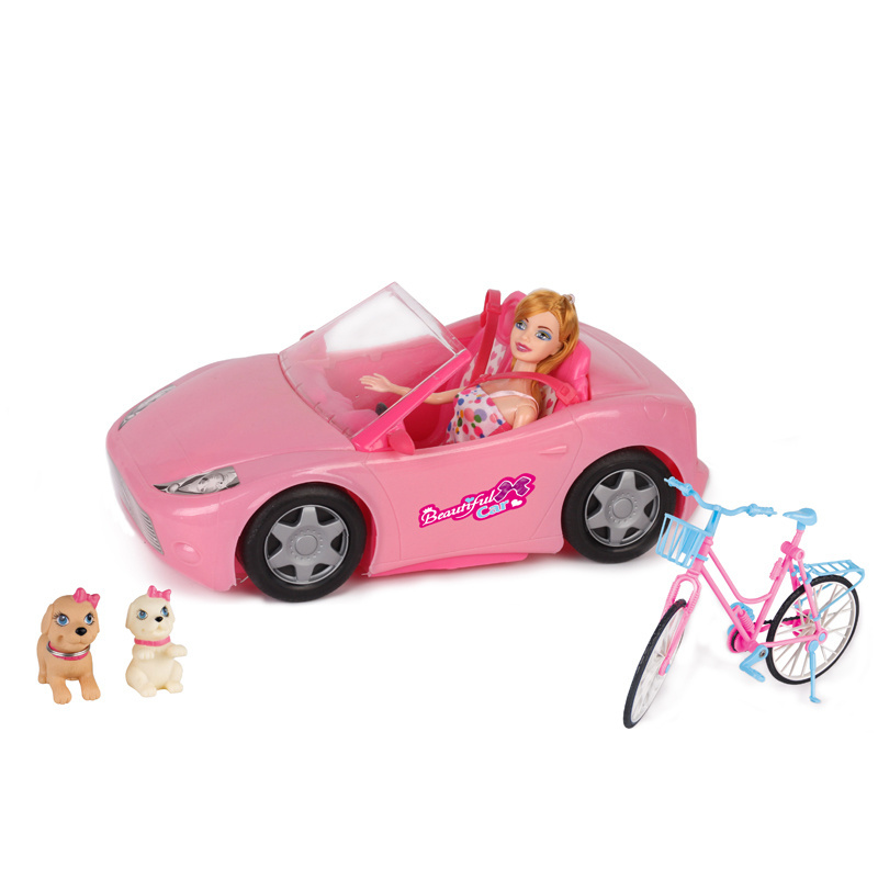 4.5 inch baby doll 11 cm small doll ride on car with dog pet for girls doll gift