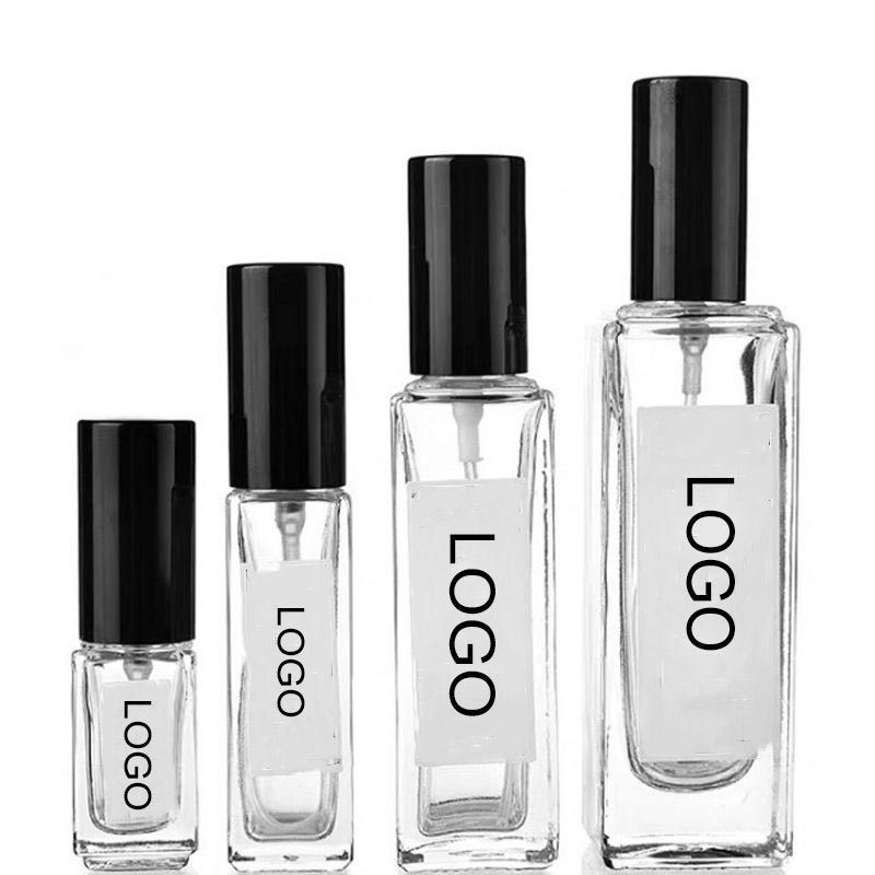 5ml 10ml 30ml Empty Fragrance Atomizer Cosmetic Packaging Clear 10 ml Square Perfume Glass Bottle with Spray Pump Cap