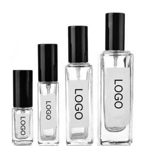 5ml 10ml 30ml Empty Fragrance Atomizer Cosmetic Packaging Clear 10 ml Square Perfume Glass Bottle with Spray Pump Cap