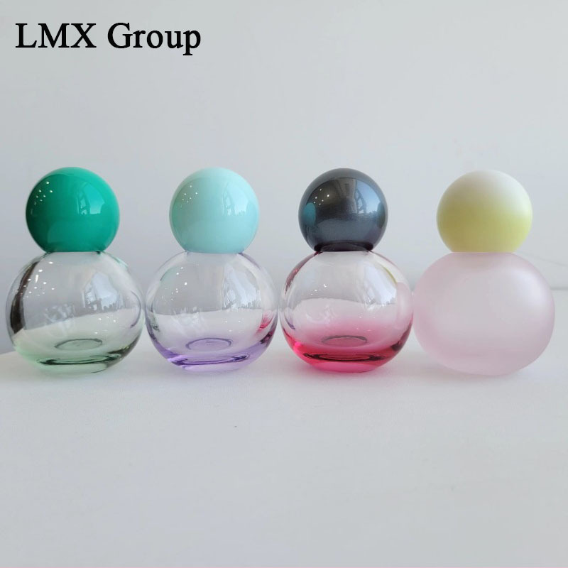 Luxury 30ml Empty Perfume Glass Bottles Round Clear Frosted Refillable Perfume Bottle Spray Parfum Bottle