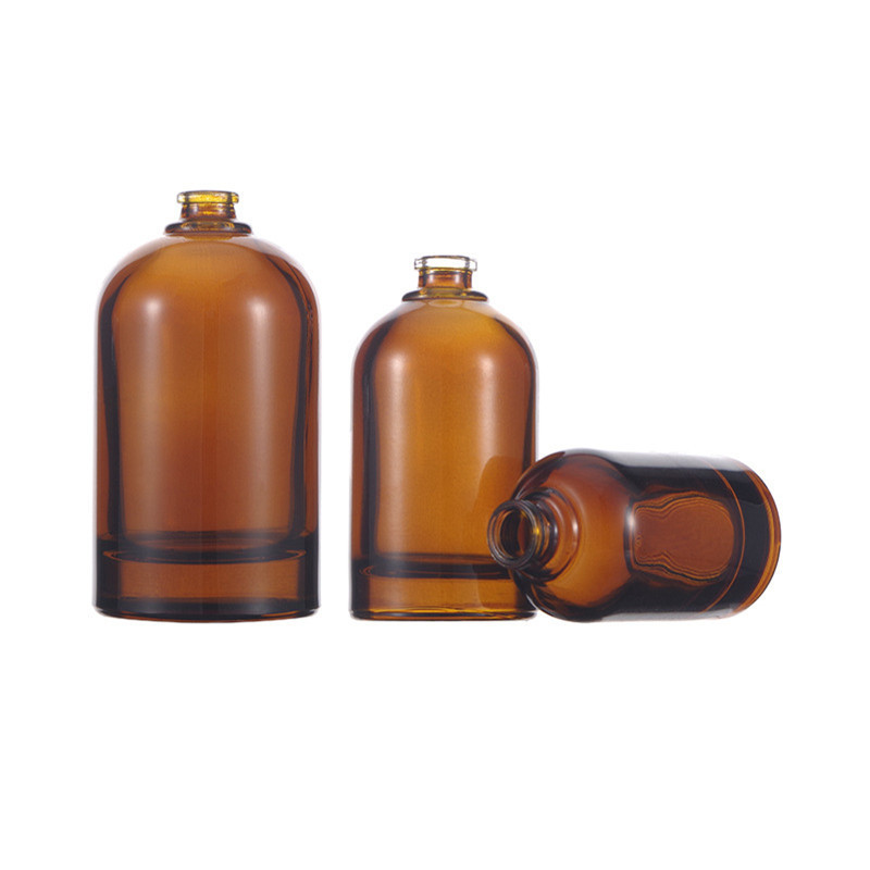 50ml Capacity 100ml 30ml Round Perfume Bottle Brown Cylinder Amber Empty Glass Perfume Bottle