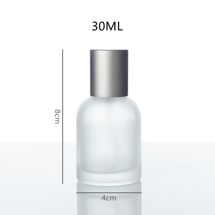 Luxury Custom Refillable 30ml 50ml 100ml Atomizer Empty Spray Round Frosted Glass Perfume Bottle 30 ml