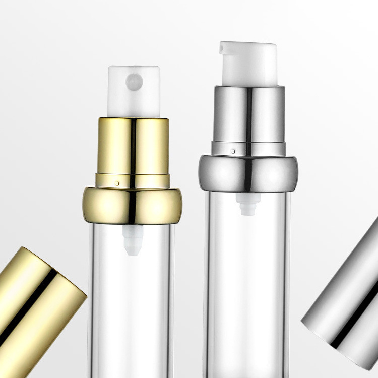 10ml 15ml 30ml Gold Travel Size Cosmet Lotion Foundation Bottle 10 30 ml Plastic Spray Refillable Airless Pump Bottle