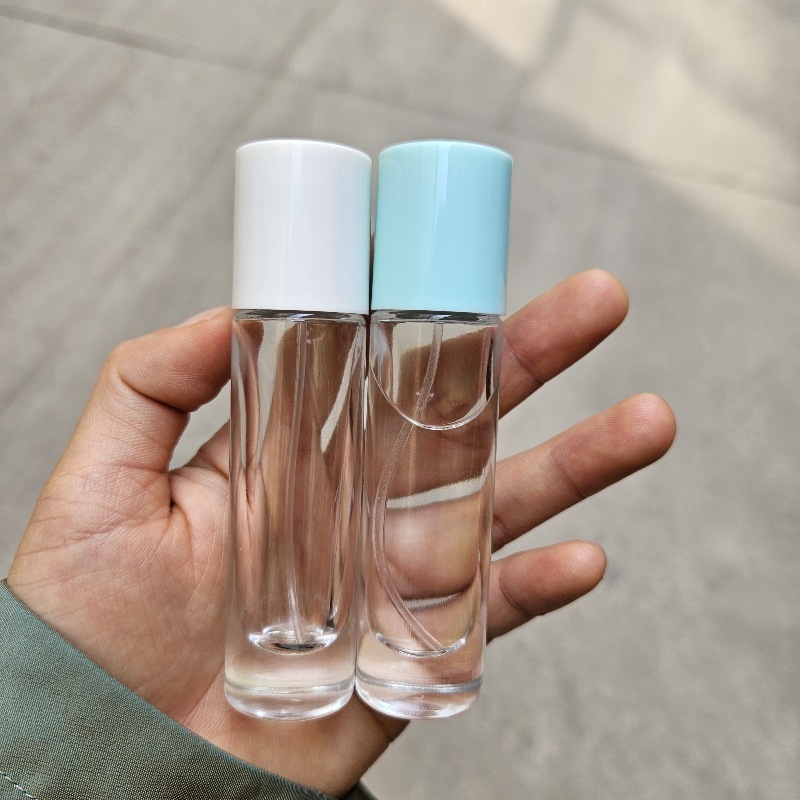 New 10ml Clear Empty Cylinder Glass Perfume Bottle With Spray Travel Portable Atomizer Bottle