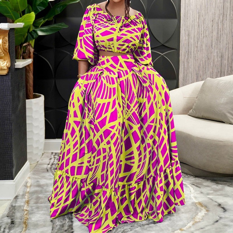 Limanying nigerian elegant 2 piece set african dresses for women plus size  attire dresses