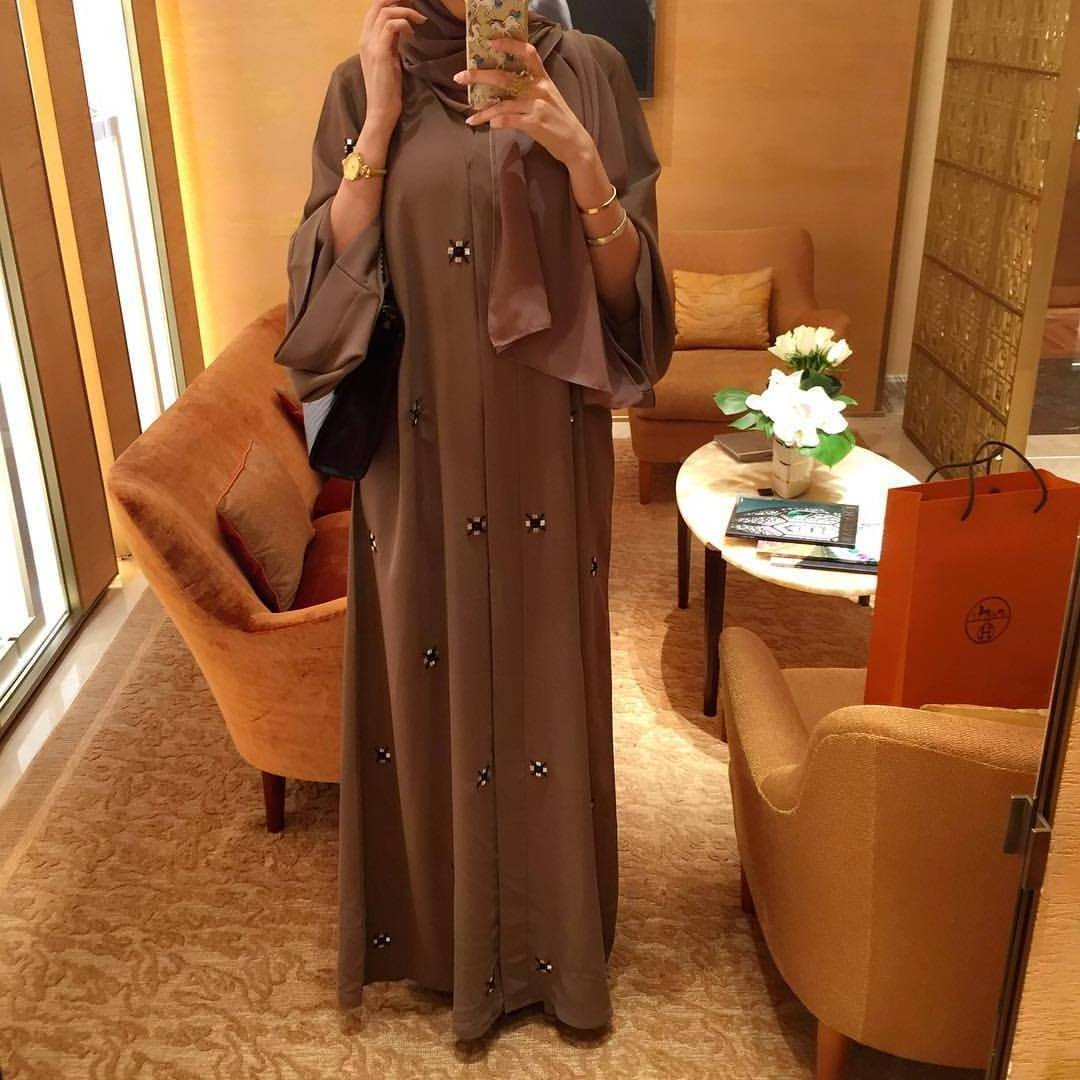 Limanying supply  Dubai abaya dress Fashion Beaded Middle Eastern Cardigan Robe women modest abaya muslim dress for ladies