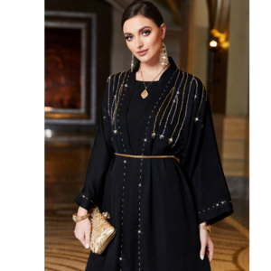 Limanying supply open abaya wholesale bulk cheap dubai muslin abaya dubai black open abaya 2023