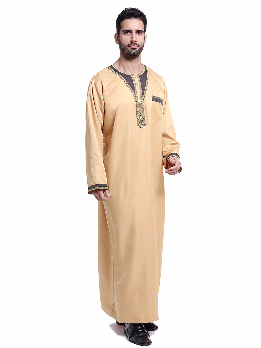 Limanying factory Supply high quality  Polyester Muslim Arab Middle Eastern omani thobe  Men's Rob arab thobe