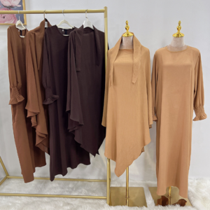 Limanying islamic clothing women modest dress fancy dubai 2023 two piece abaya with khimar hijab malaysia jilbab indonesia