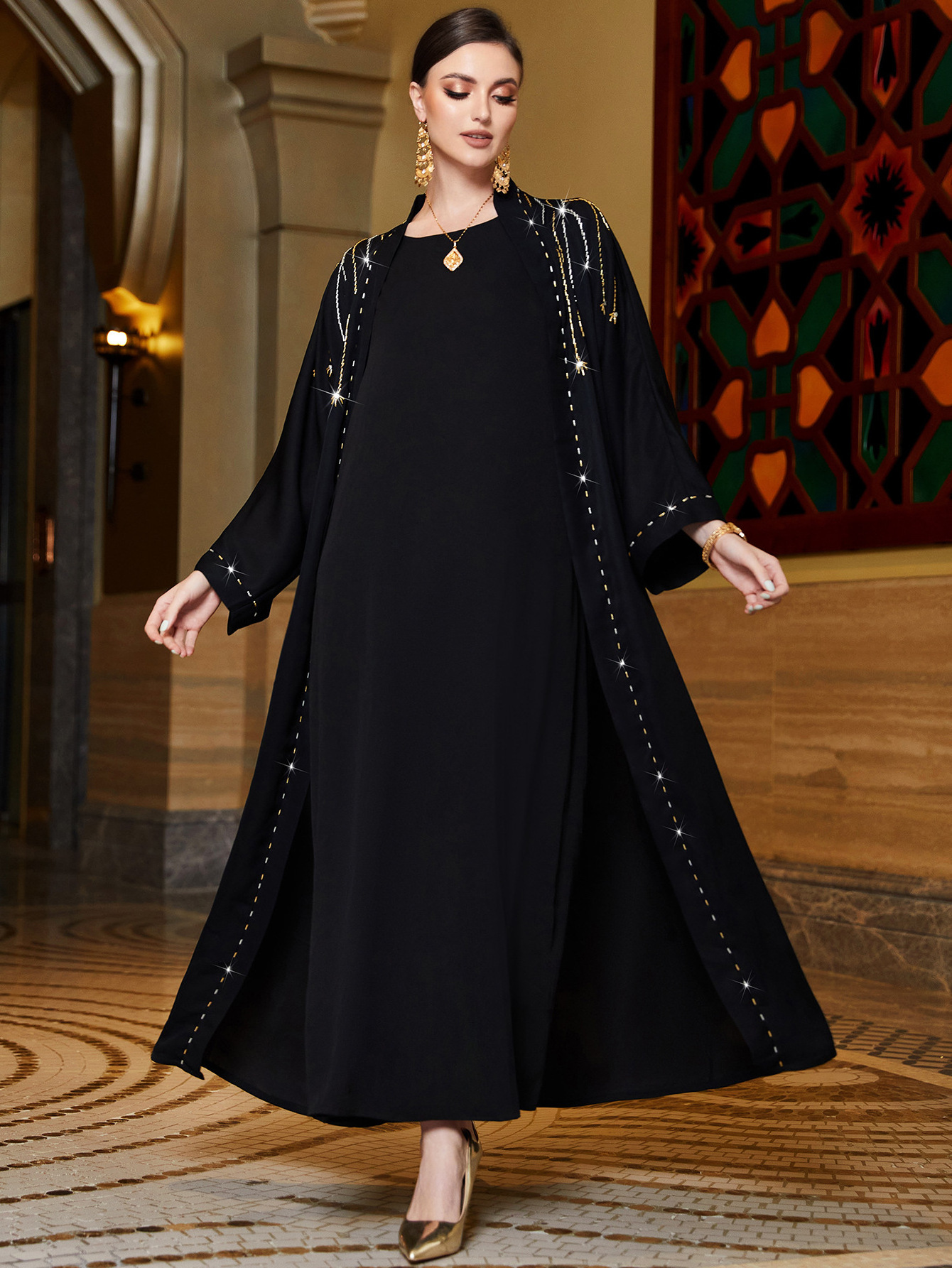 Limanying supply open abaya wholesale bulk cheap dubai muslin abaya dubai black open abaya 2023