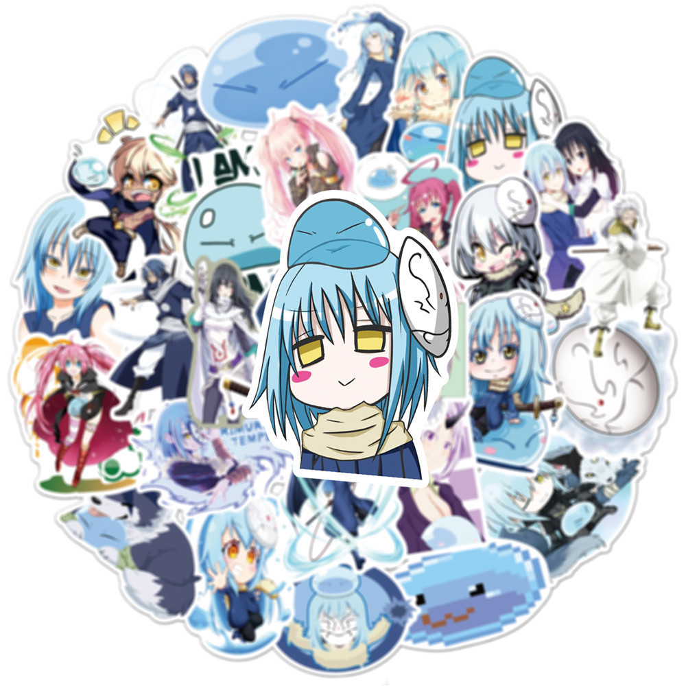 50Pcs That Time I Got Reincarnated as a Slime Decorative Stickers Label For Suitcase Laptop Bike Guitar Scrapbook Skateboard