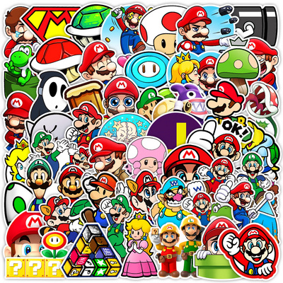 50Pcs Classic Game Super Mario Graffiti Stickers Decorative Label For Luggage Laptop Guitar Helmet Skateboard Waterproof Sticker