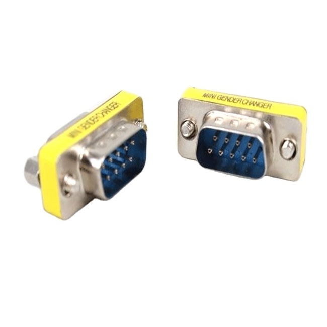 DB9 9Pin Male to Male Mini Gender Changer Adapter RS232 Serial Connector Female to Female Female to Male D-Sub Connector