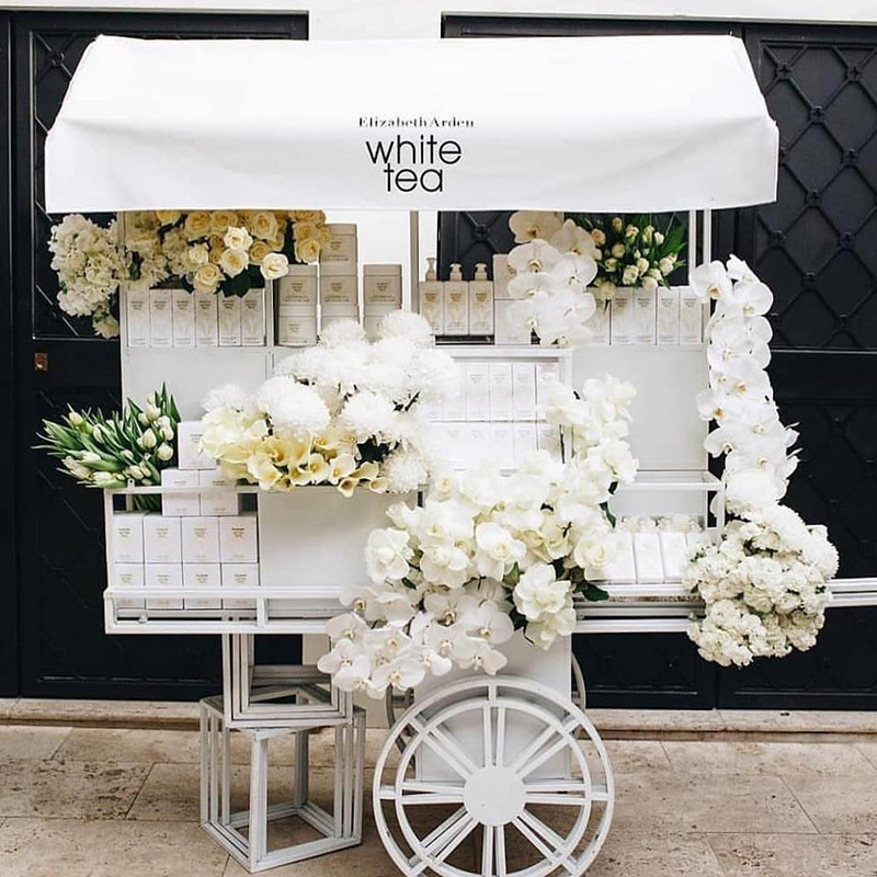 Custom Wedding Party Display Flower Candy Cart Desserts Sweet Cart With Wheel