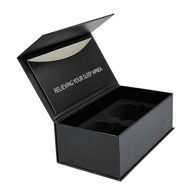 Low MOQ Black Book Shaped Rigid Cardboard Luxury Magnetic Lid Closure Gift Box Magnet Lock Close Box with Foam