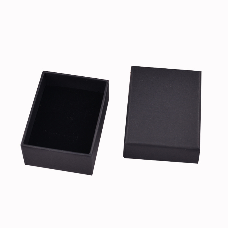 eco friendly material black brown kraft small paper box ring neeclace bracelet jewelry packaging