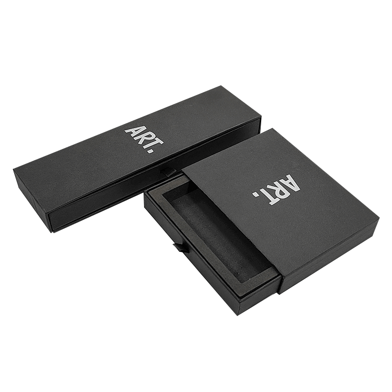 Black Matte Slide Out Paper Cardboard Watch Packaging Boxes Sliding Drawer Gift Box with Foam Insert