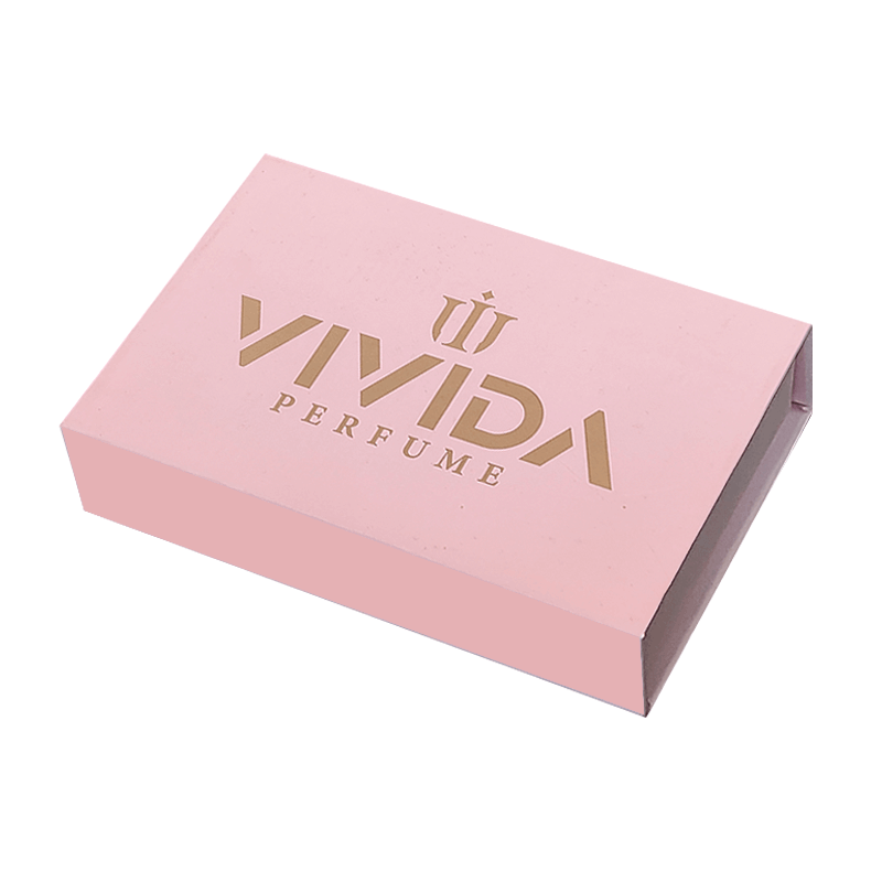 custom pink with gold logo vial perfume glass bottle foam protection packaging magnetic paper boxes for mini perfumes bottles