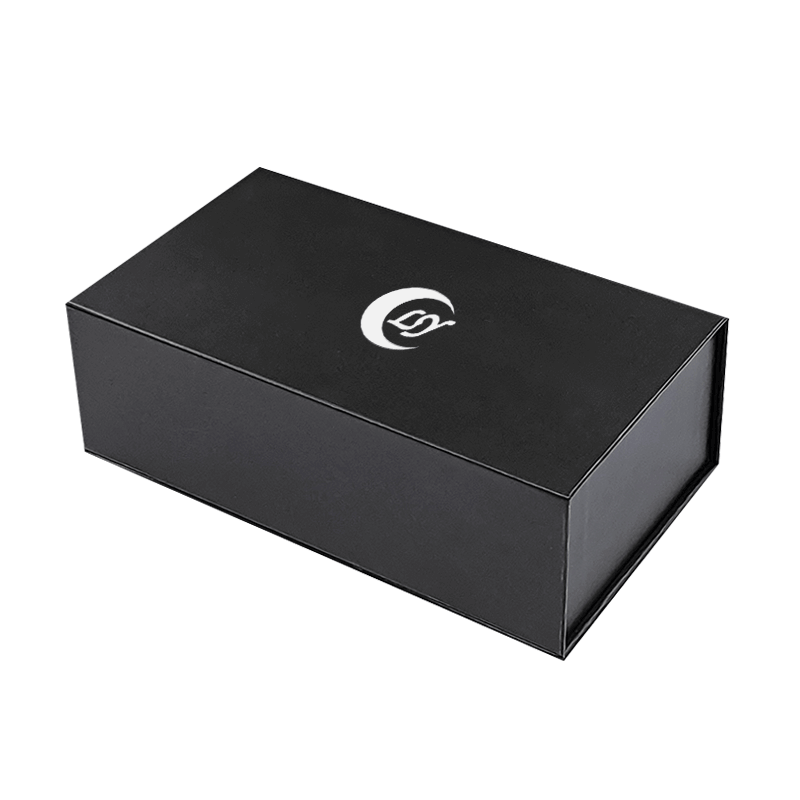 Low MOQ Black Book Shaped Rigid Cardboard Luxury Magnetic Lid Closure Gift Box Magnet Lock Close Box with Foam