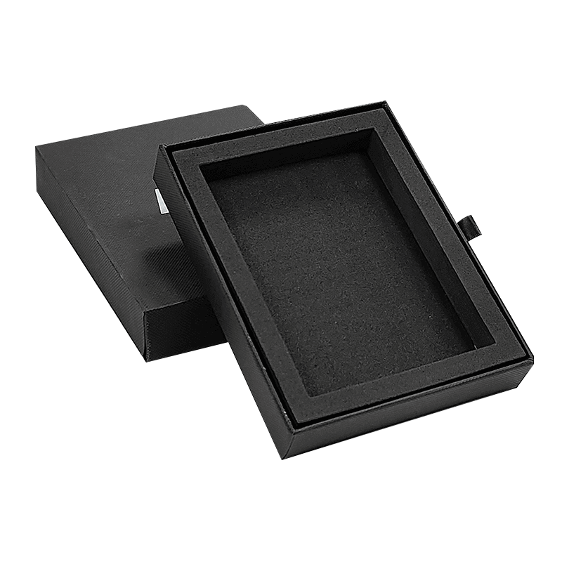 Black Matte Slide Out Paper Cardboard Watch Packaging Boxes Sliding Drawer Gift Box with Foam Insert