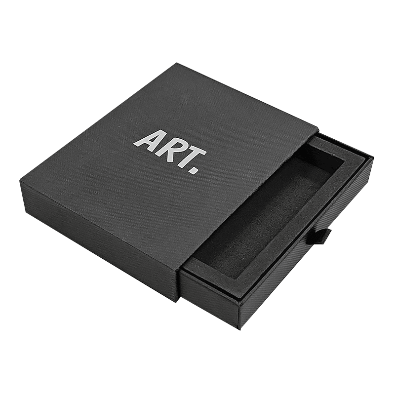 Black Matte Slide Out Paper Cardboard Watch Packaging Boxes Sliding Drawer Gift Box with Foam Insert