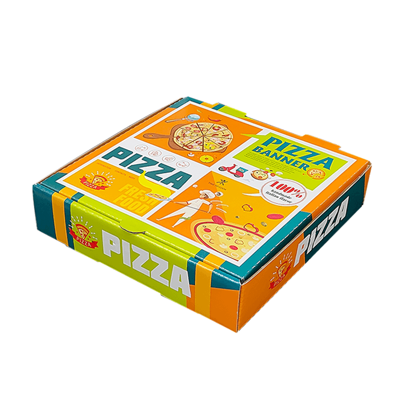 Wholesale Custom Logo Printing White Corrugated Pizza Packing Folding Paper Carton Box