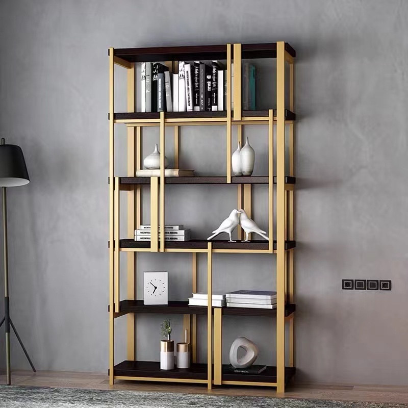 OEM/ODM custom vertical modern board metal bookcases wood book rack bookshelf for living room bedroom