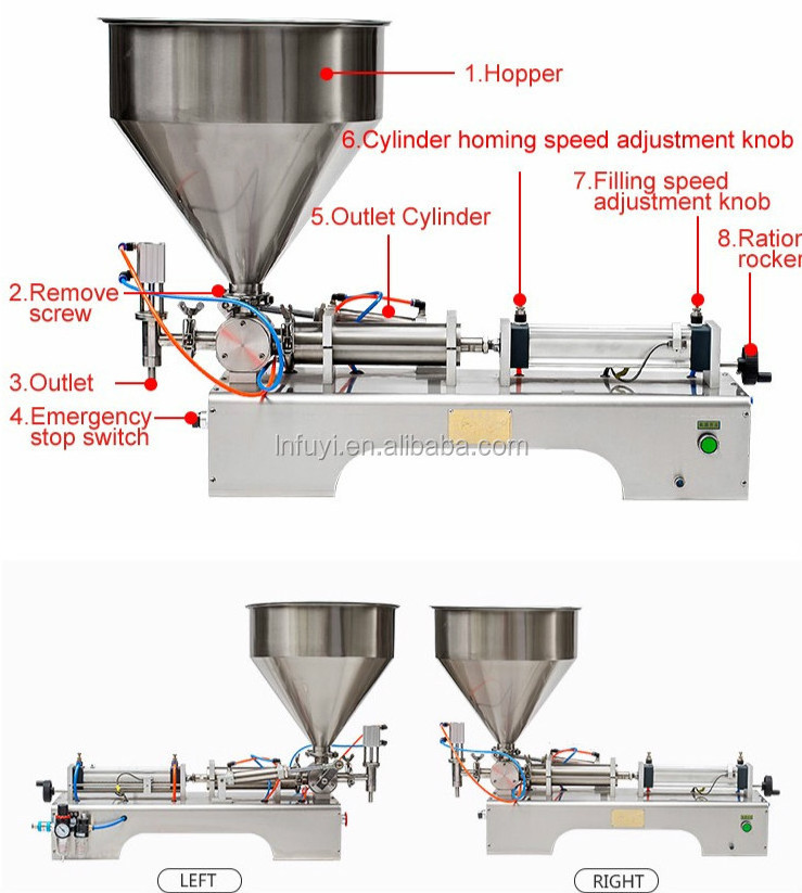 shower gel/jell/lotion filling machine pneumatic filling machine semi-automatic piston filler