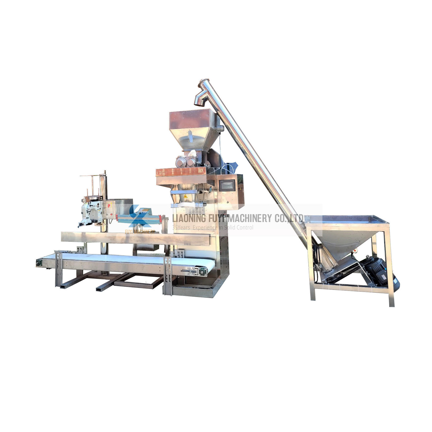 Automatic 25kg rice bags resin maize flour powder filling  sealing packing machine