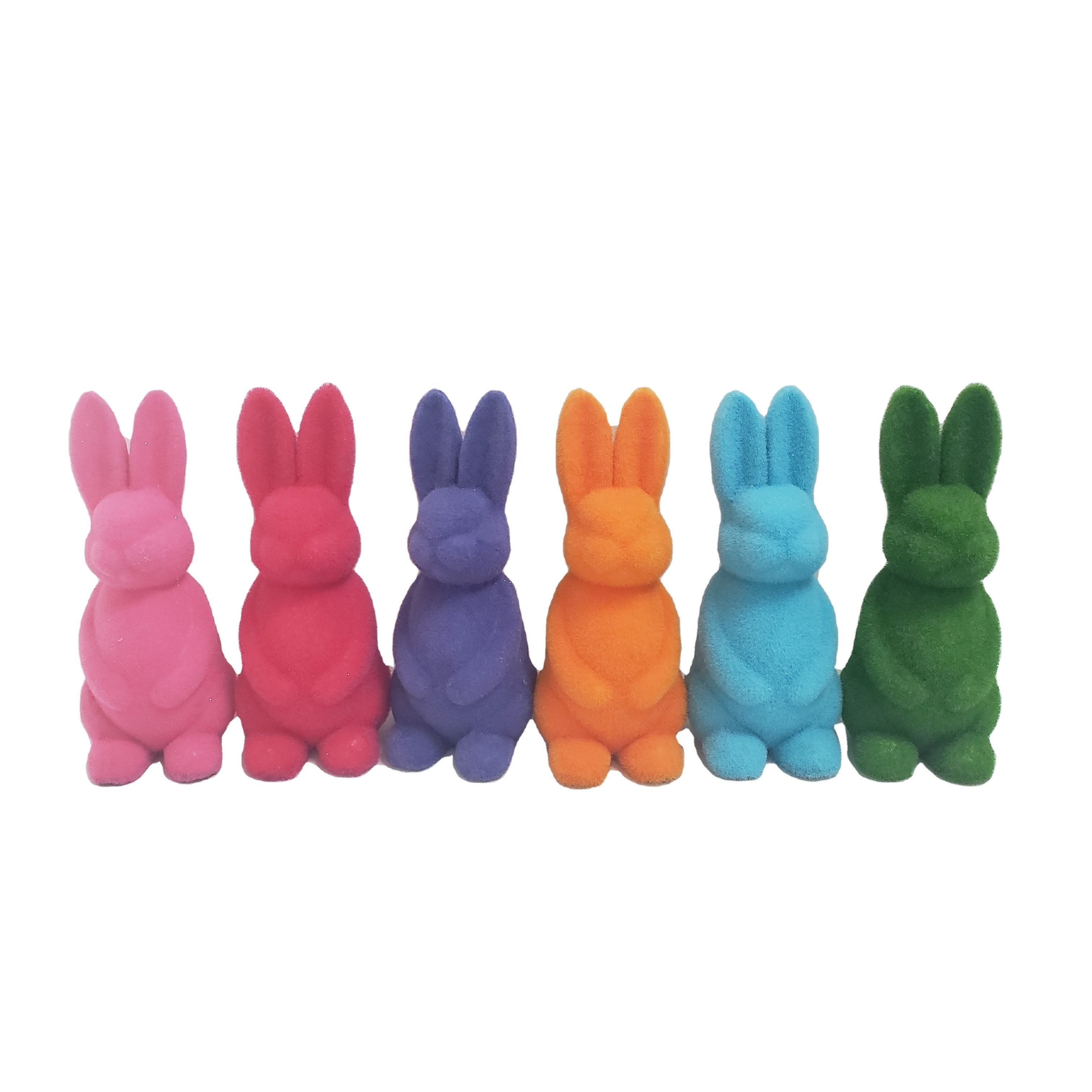 Easter bunny decoration flocking bunny easter decoration bunny decoration 6 asst