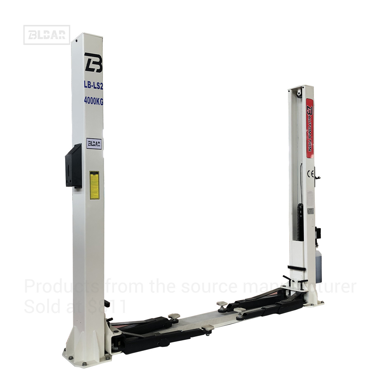 Hydraulic Car Lift Tyre Repair Machine 4.0 Tons Gantry Two Post One Side Manual Release Lifter