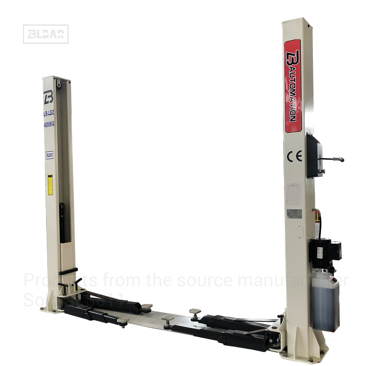 Hydraulic Car Lift Tyre Repair Machine 4.0 Tons Gantry Two Post One Side Manual Release Lifter