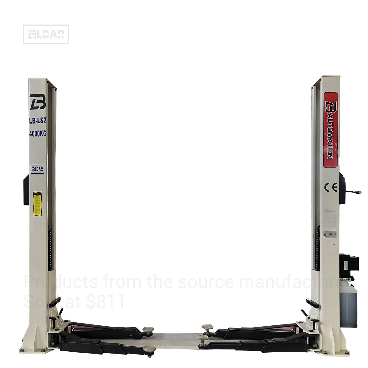 Hydraulic Car Lift Tyre Repair Machine 4.0 Tons Gantry Two Post One Side Manual Release Lifter