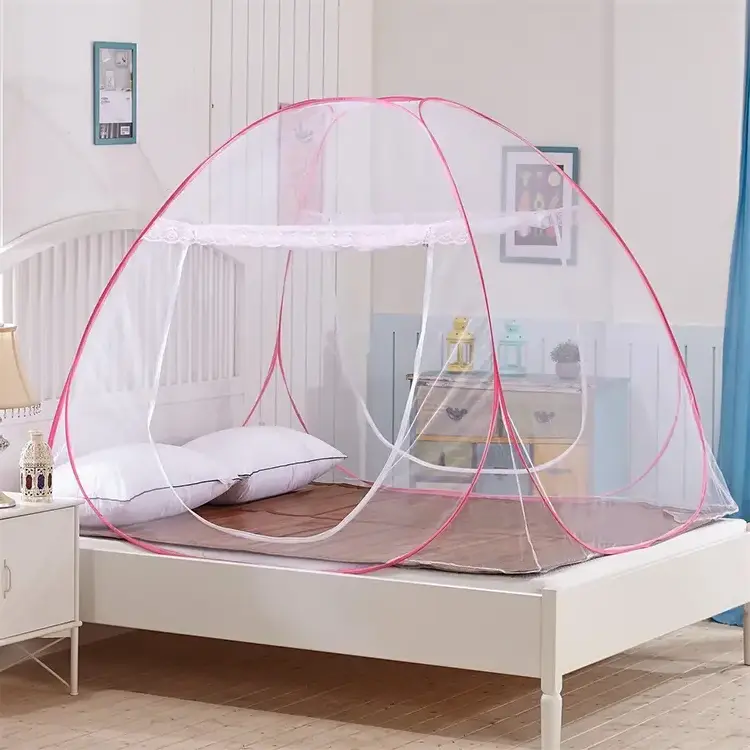 Online Gadgets Accessories Lace Newest Design Idea Product Home Two-way Zipper Folding Mosquito Net