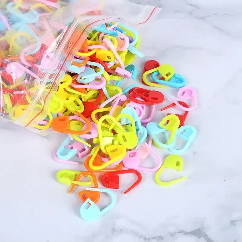 Hot Selling 1000pcs/bag Plastic Knitting Tools Locking Stitch Markers Crochet Latch Knitting Tools Needle Clip Hook